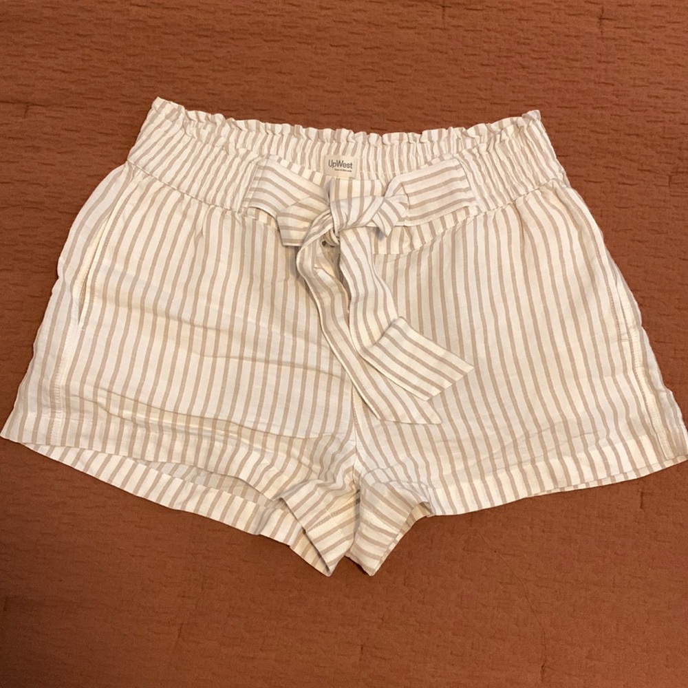 Upwest Linen blend Shorts tie waist medium